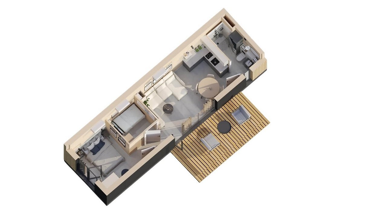Maison modulaire en bois CLT – 32 m² habitables, 2 chambres, clé en main – Image 5